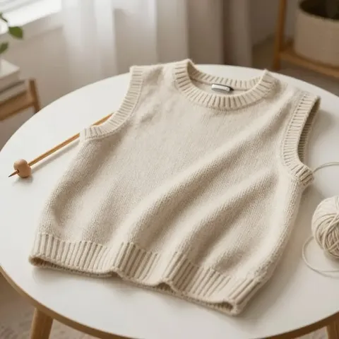 Tricoter un Pull Sans Manches en Un Seul Morceau - Patron Col V