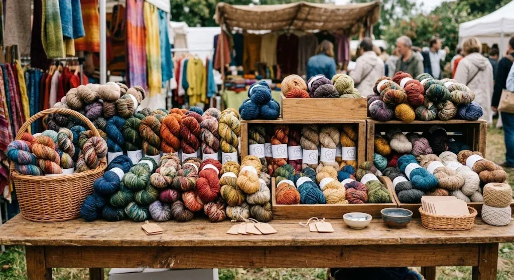 Handcrafted wool display