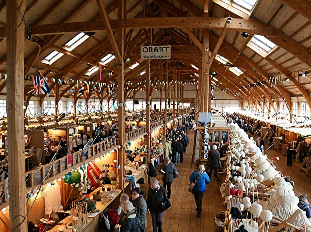 View of the knitting market in Skipton
