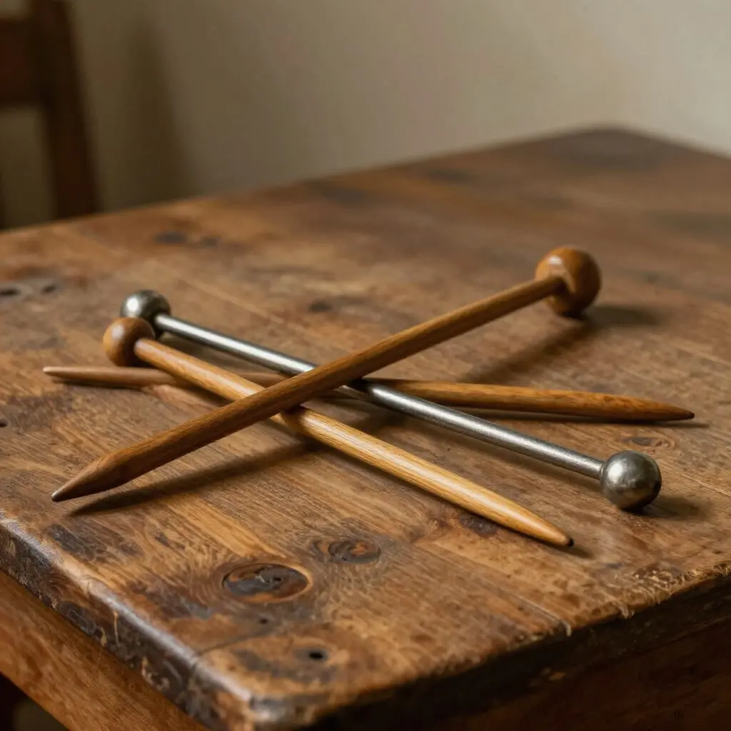 Aiguilles à tricoter en bois et métal pour différents types de projets