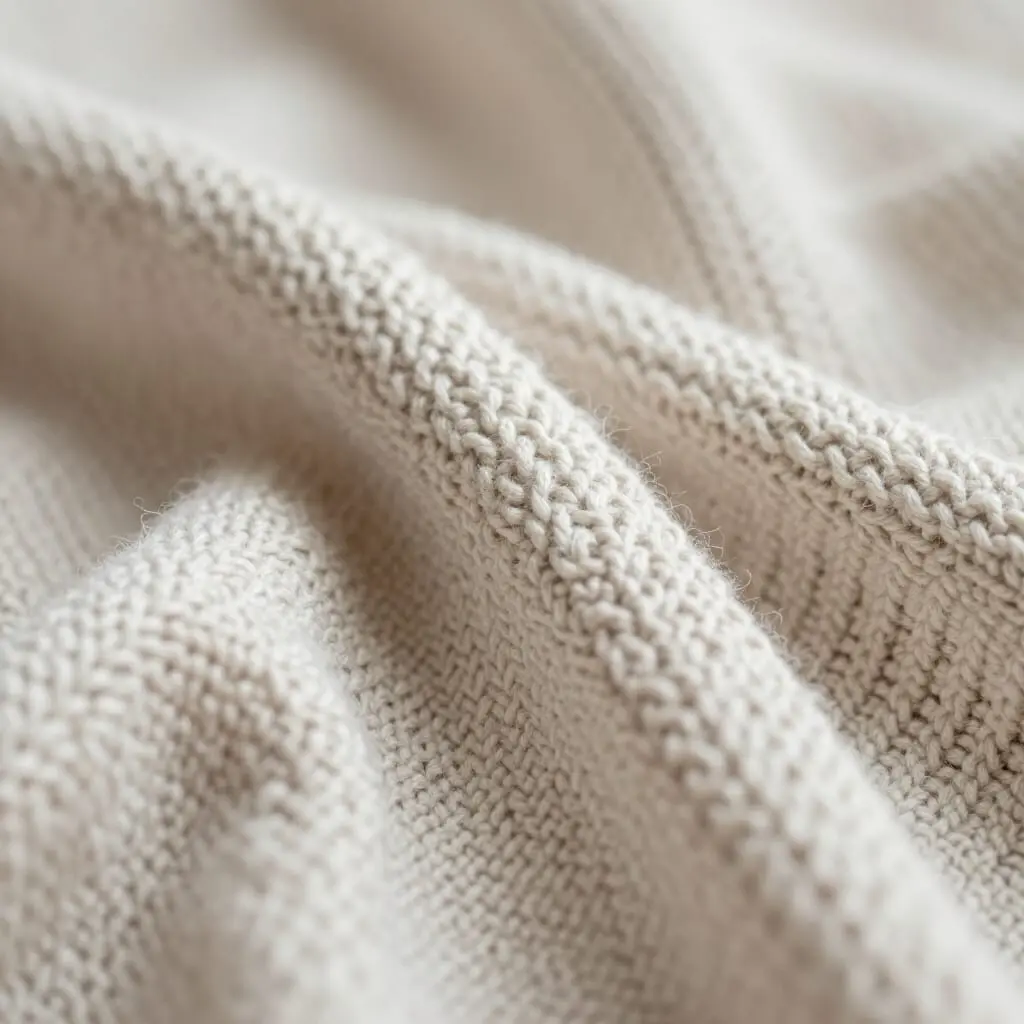 Texture de coton à tricoter montrant des mailles nettes et régulières