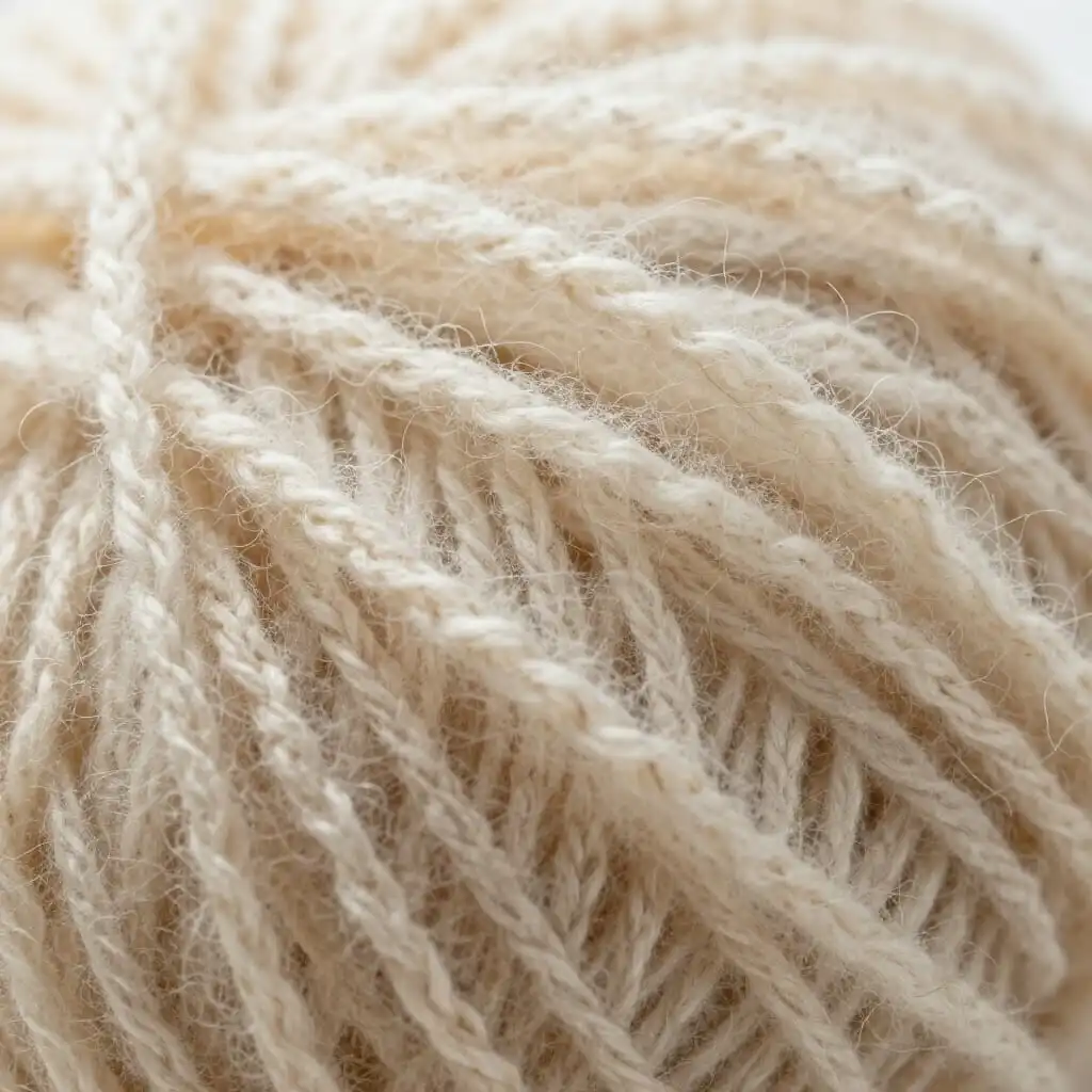 Fibres de laine lavable en machine en gros plan