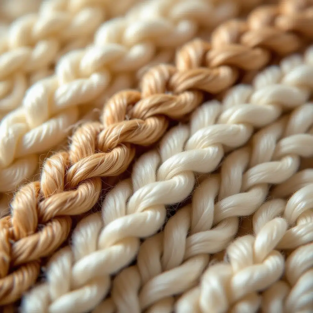 Échantillons de fibres de laine naturelle et synthétique pour tricot