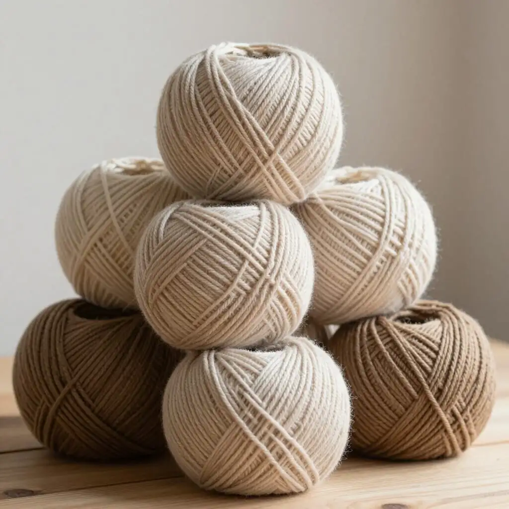 Natural colored eco-friendly wool skeins