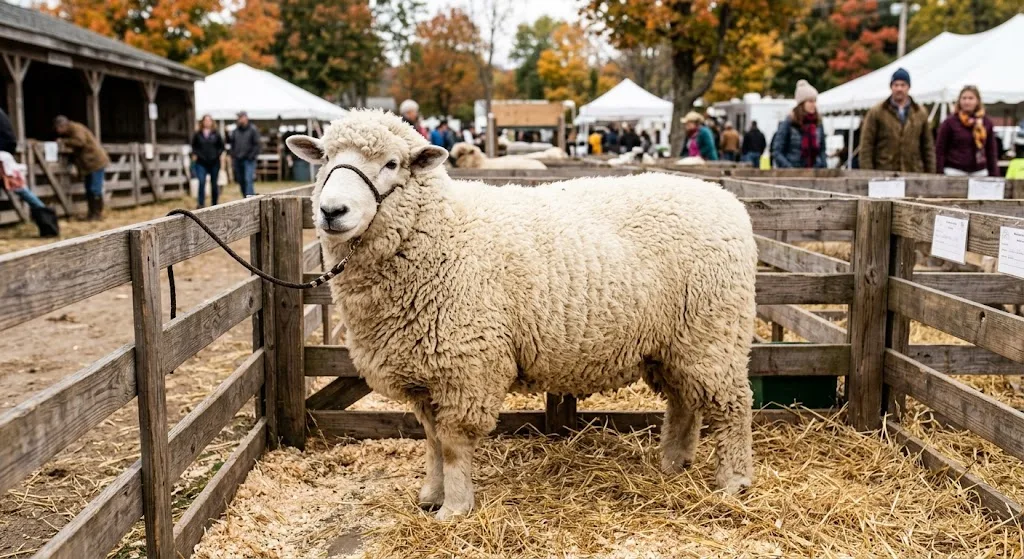 Moutons d'exposition au festival de Rhinebeck
